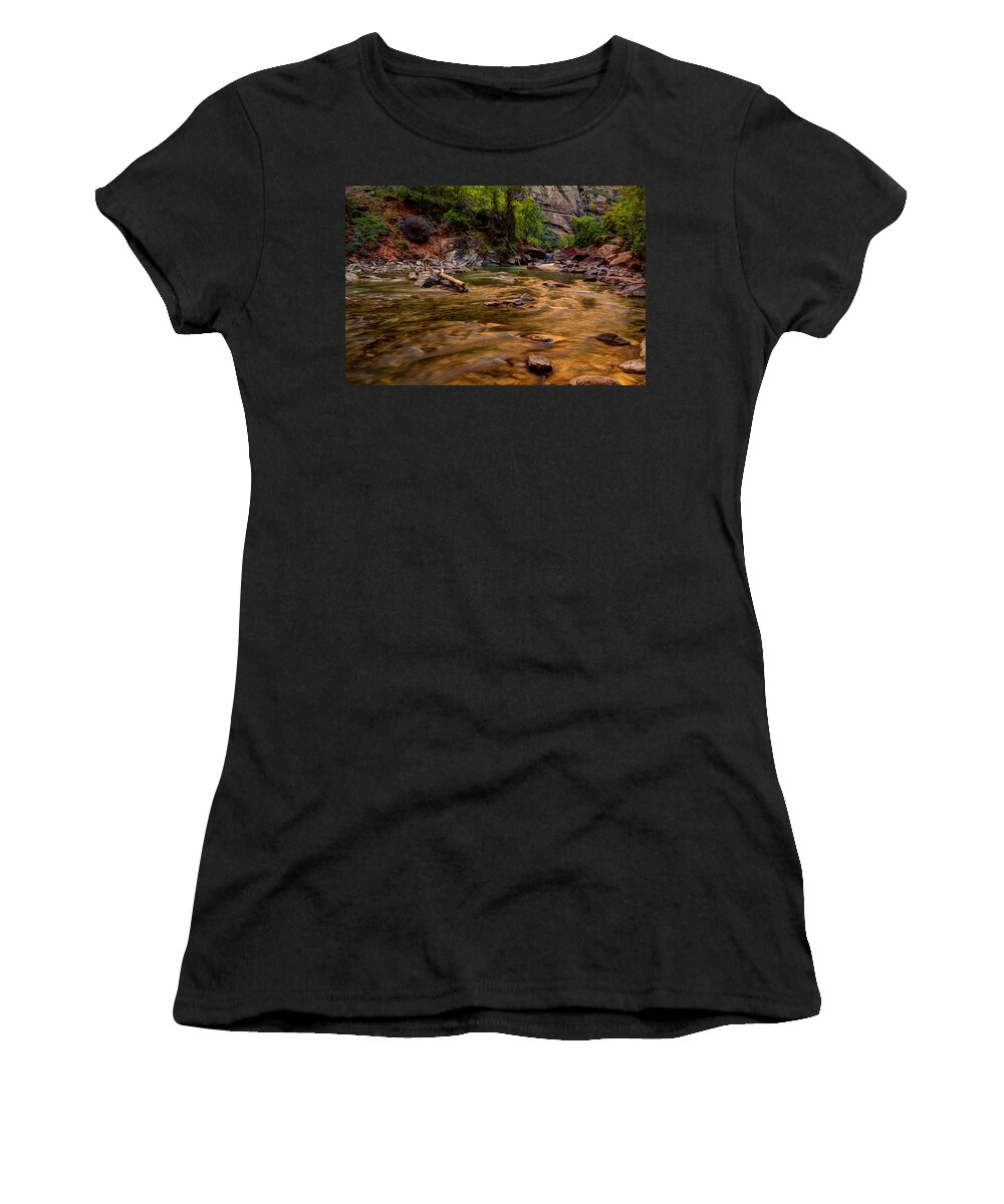 Zion Women's T-Shirt featuring the photograph Virgin River Zion by Jonathan Davison