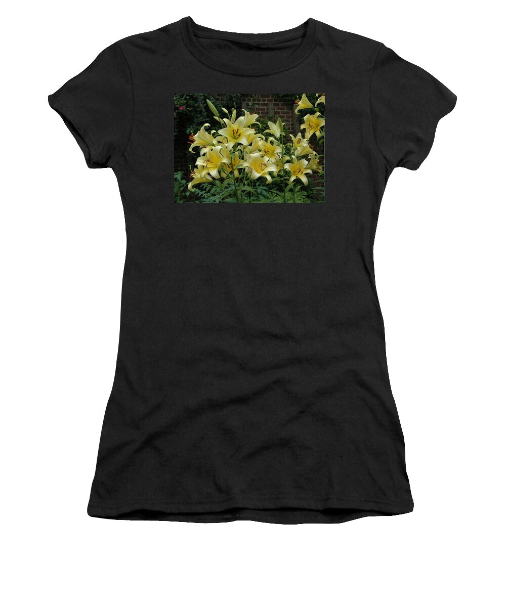 Spring Women's T-Shirt featuring the photograph Yellow Oriental Stargazer Lilies by Tom Wurl