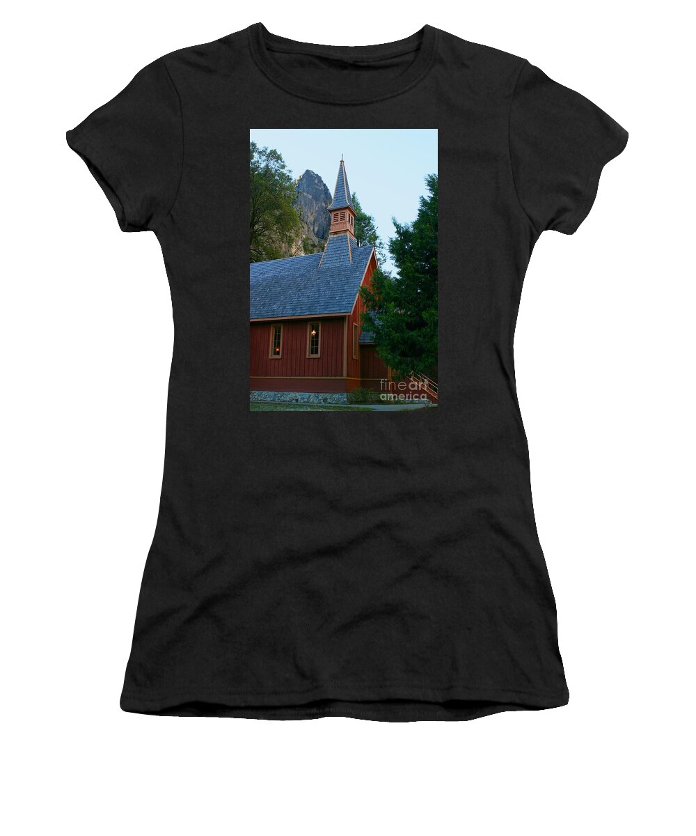 Park Women's T-Shirt featuring the photograph Yosemite Chapel by Henrik Lehnerer
