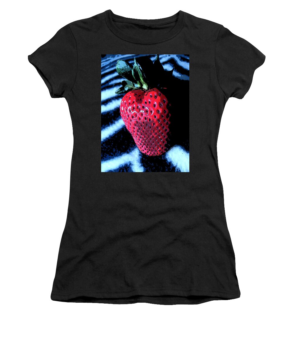 Strawberry Women's T-Shirt featuring the photograph Zebra Strawberry by Kym Backland