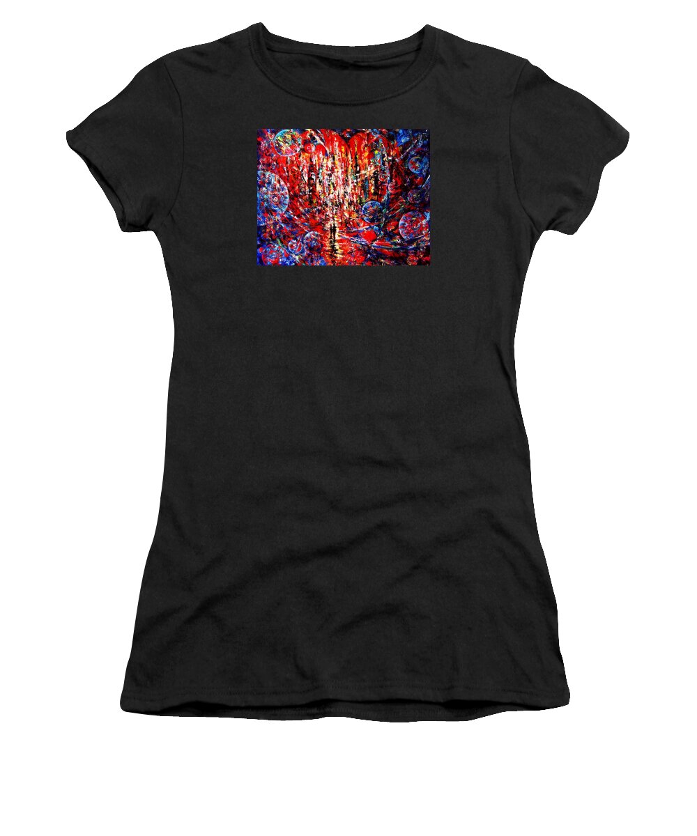 Contemporary Impressionism Women's T-Shirt featuring the painting City Of Light by Helen Kagan