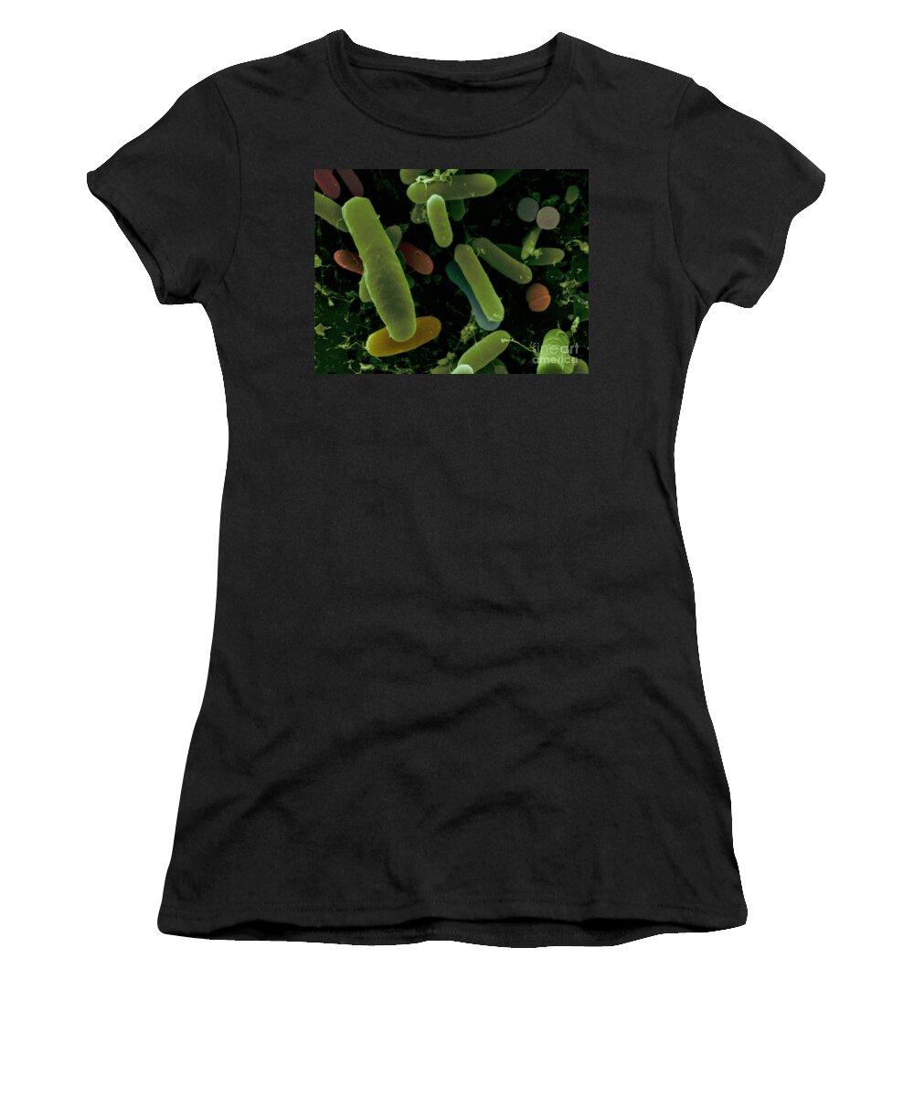 Health Hazard Women's T-Shirt featuring the photograph Bacteria In Goose Droppings Sem #1 by Scimat