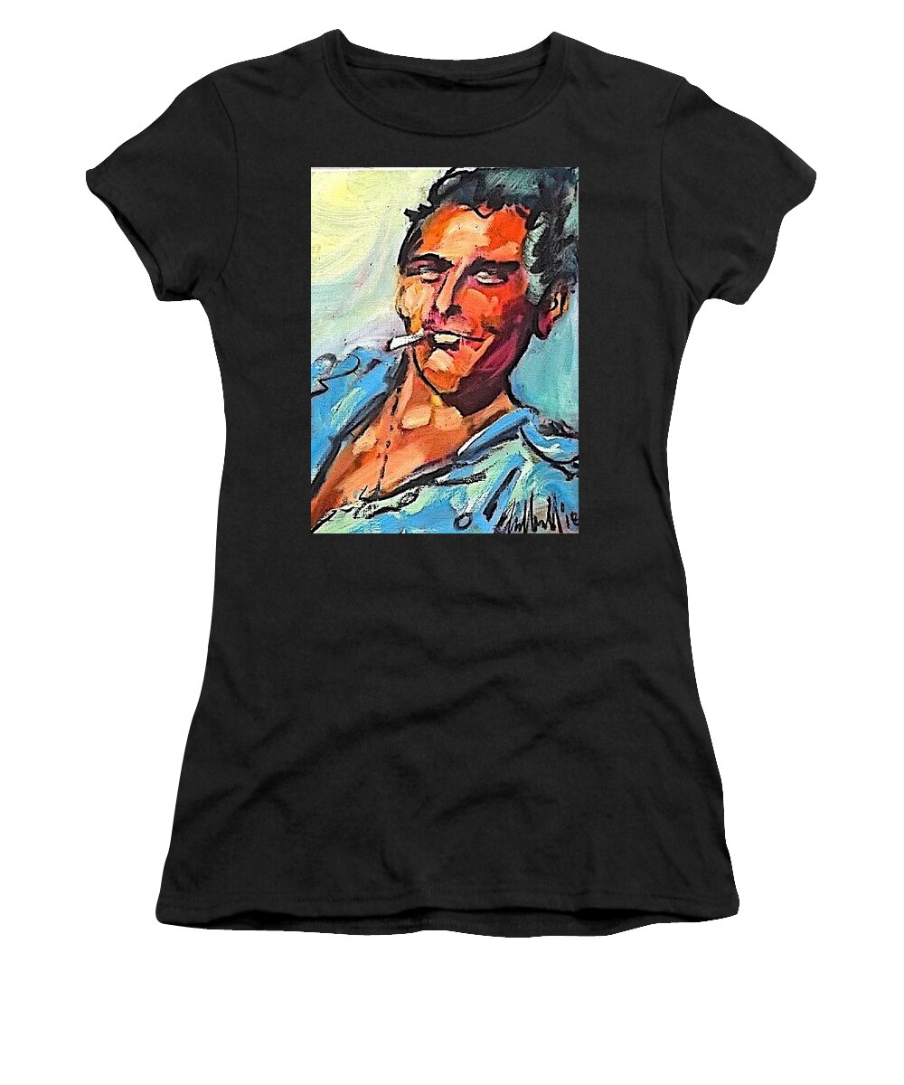 Painting Women's T-Shirt featuring the painting Cool Luke by Les Leffingwell