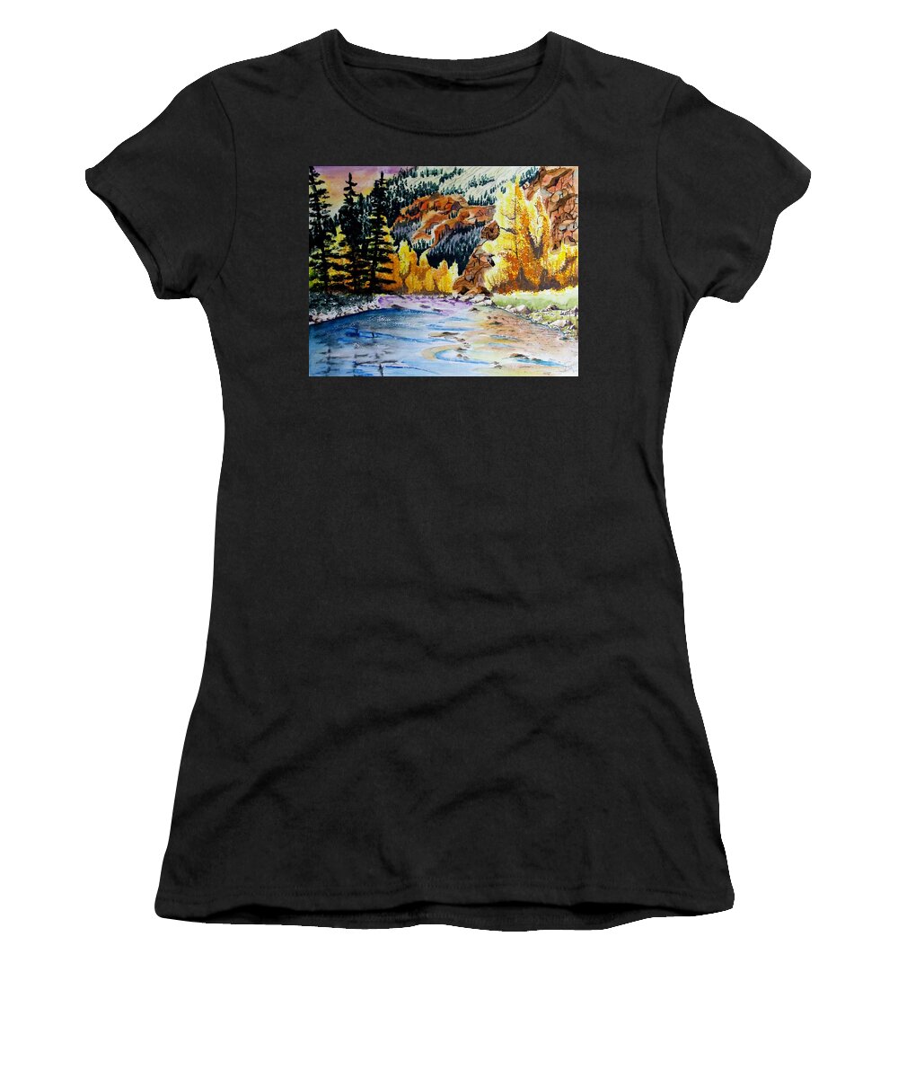 Creek Women's T-Shirt featuring the painting East Clear Creek #1 by Jimmy Smith