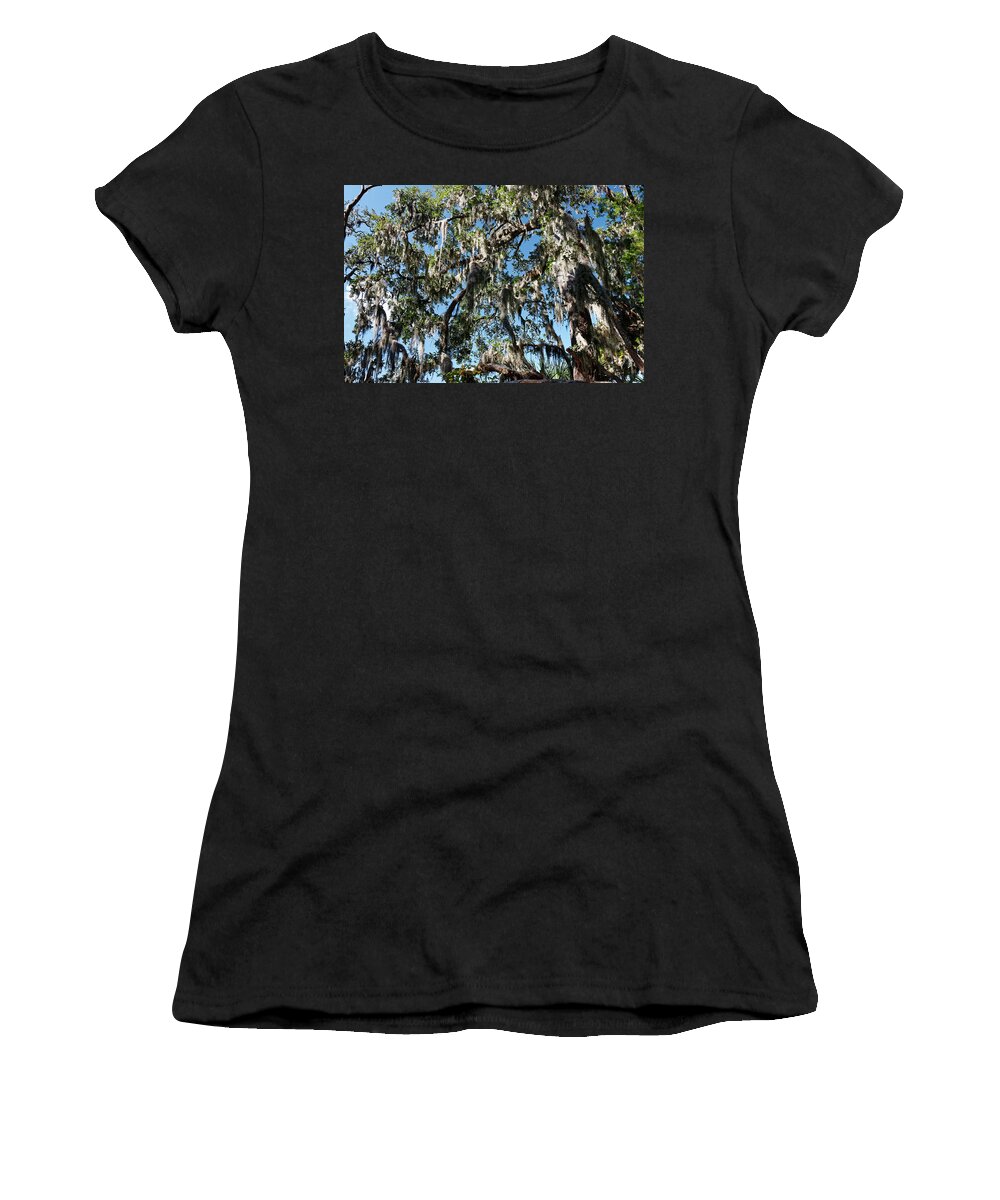 Spanish Moss On Trees Women's T-Shirt featuring the photograph Feathery Spanish Moss #1 by Sally Weigand