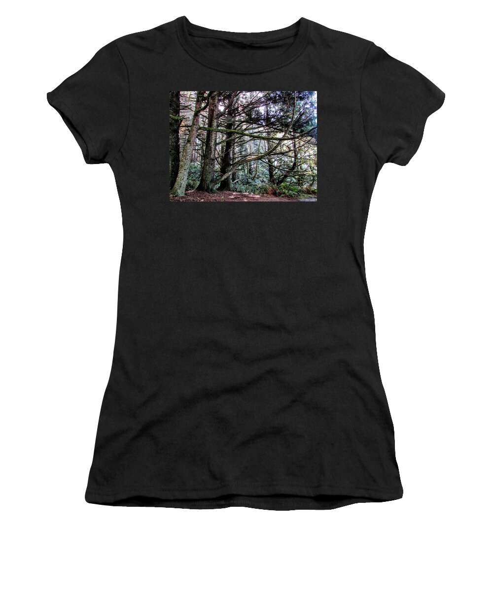 Trees Women's T-Shirt featuring the photograph Forest Path #1 by Marilyn Diaz