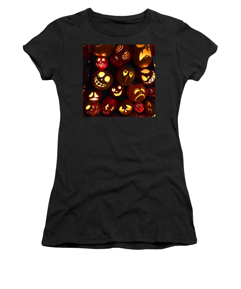 Halloween Women's T-Shirt featuring the photograph Halloween Pumpkins #1 by Cristina Stefan