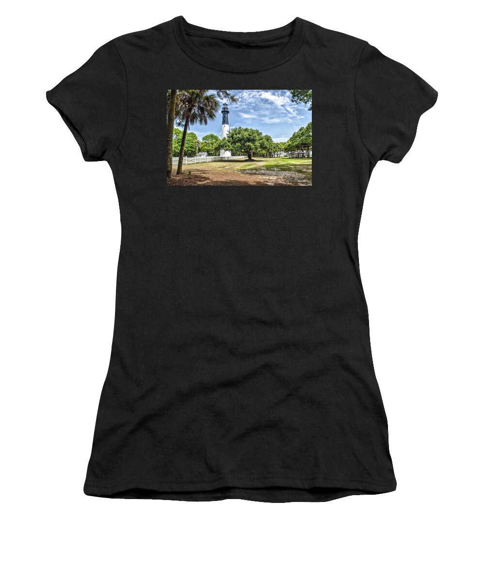 Hunting Island Women's T-Shirt featuring the photograph Hunting Island Lighthouse by Scott Hansen