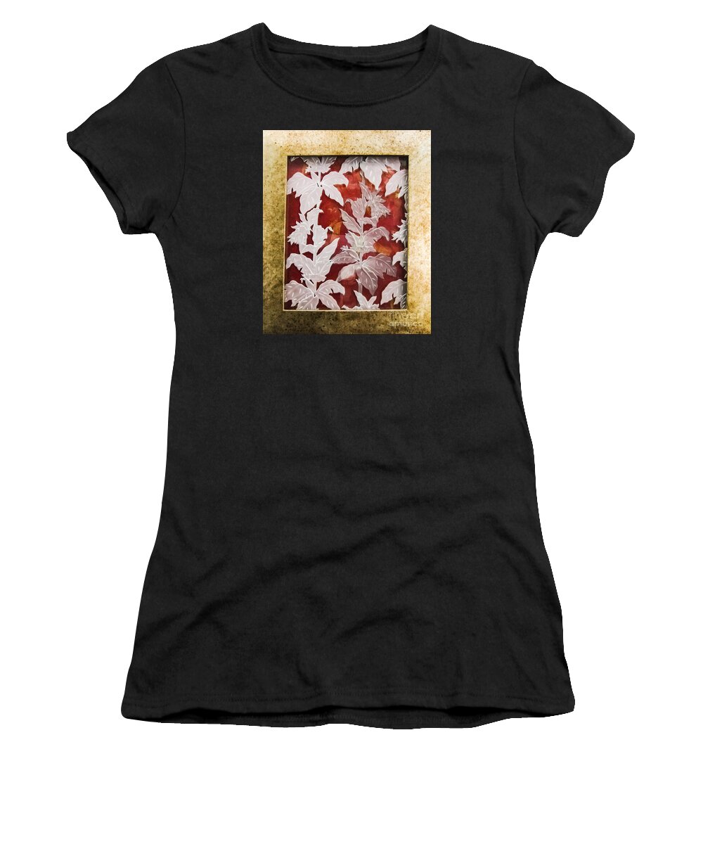 Red Women's T-Shirt featuring the glass art Interpenetrating Images by Alone Larsen