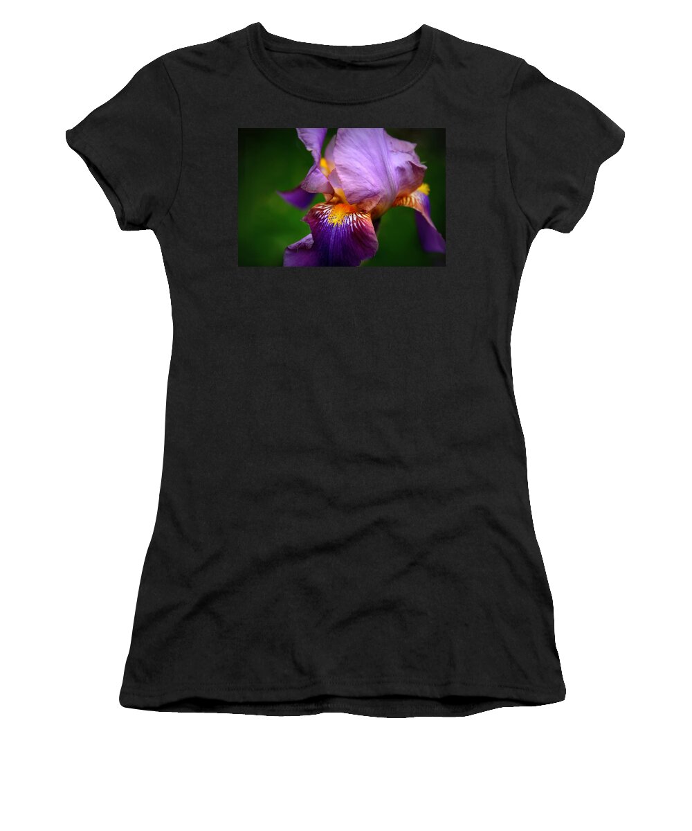 Iris Women's T-Shirt featuring the photograph Iris Abstract #2 by Jessica Jenney