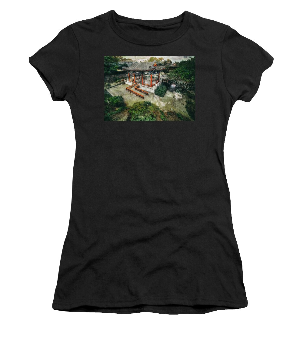Garden Women's T-Shirt featuring the photograph Jade Garden #2 by Wayne Sherriff