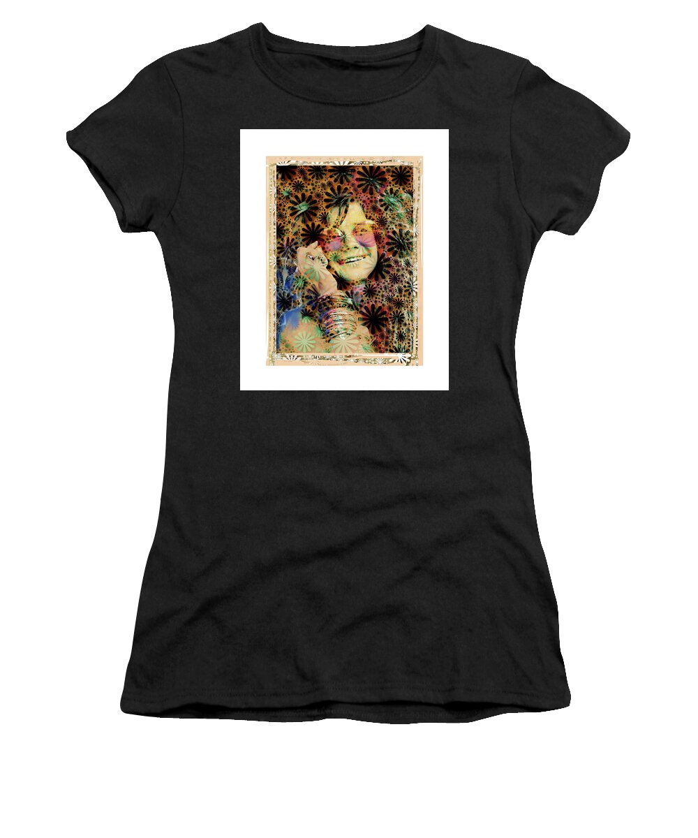 Joplin Women's T-Shirt featuring the mixed media Janis Joplin #1 by Russell Pierce