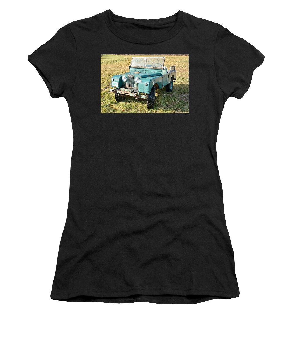 Land Rover Women's T-Shirt featuring the photograph Land Rover #1 by Jackie Russo