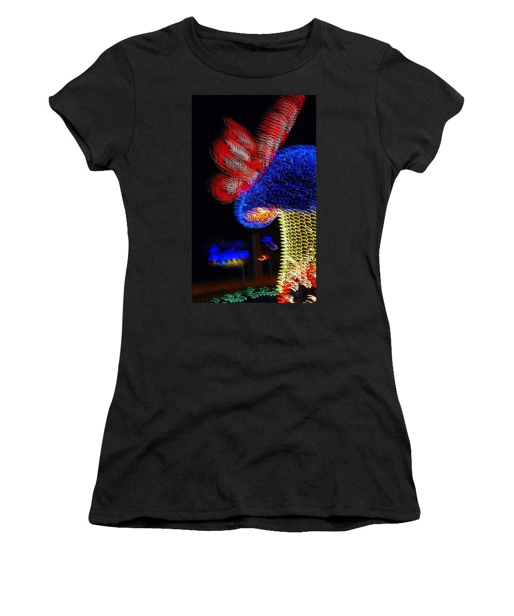Magic Kingdom Women's T-Shirt featuring the photograph Lighted Shroom #1 by Rob Hans