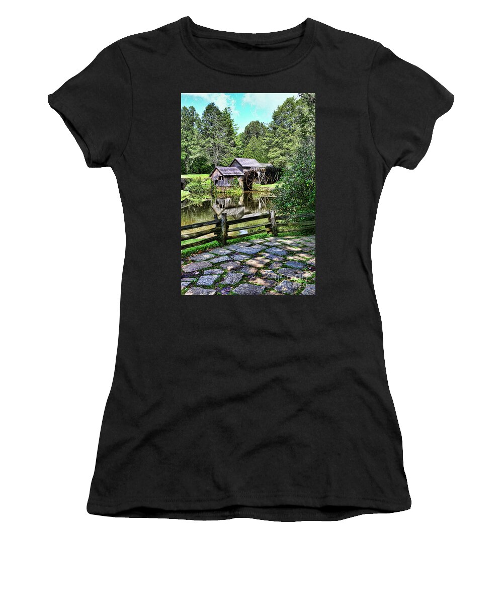 Paul Ward Women's T-Shirt featuring the photograph Marby Mill Pathway #2 by Paul Ward