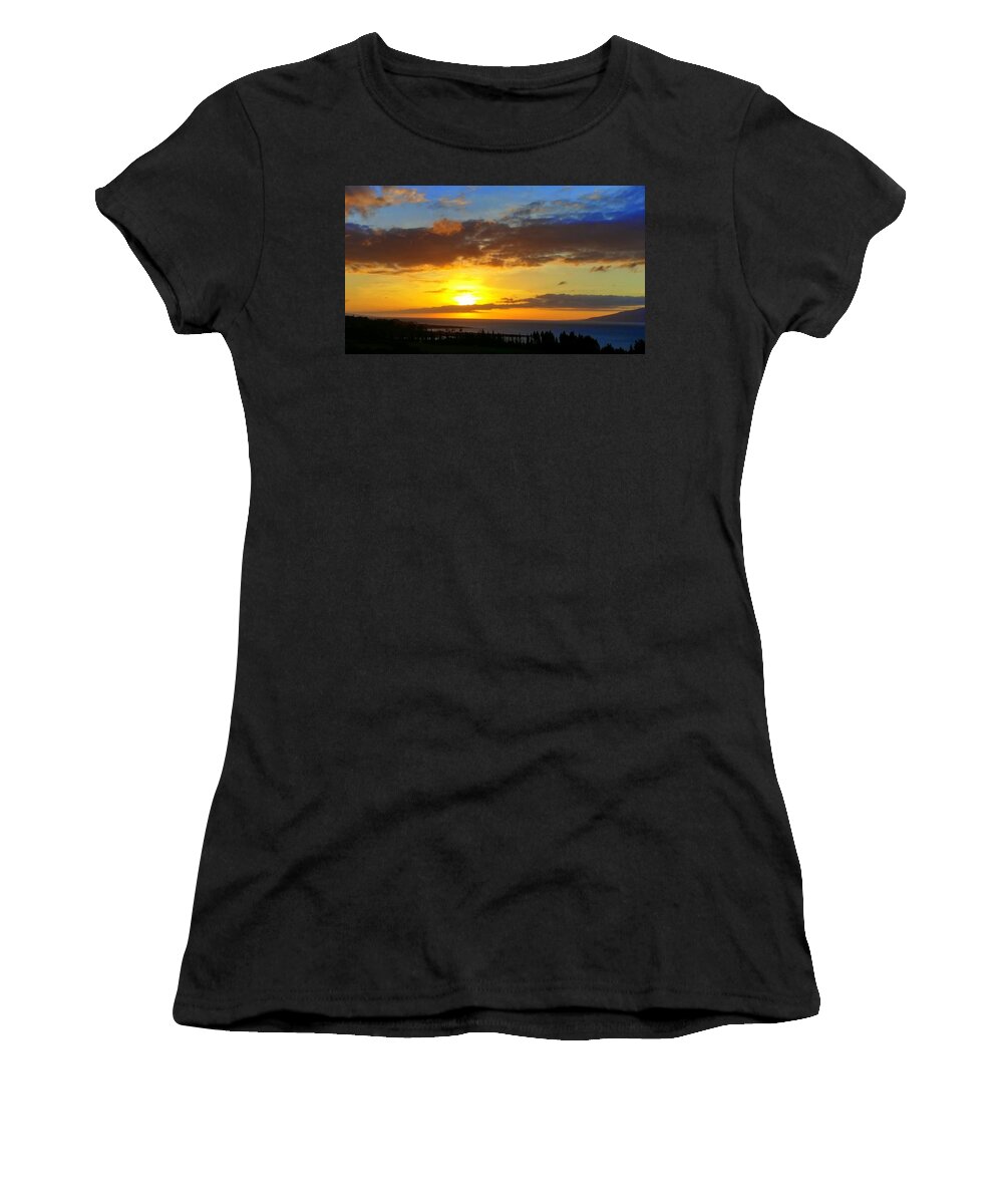 Maui Women's T-Shirt featuring the photograph Maui Sunset At The Plantation House by J R Yates