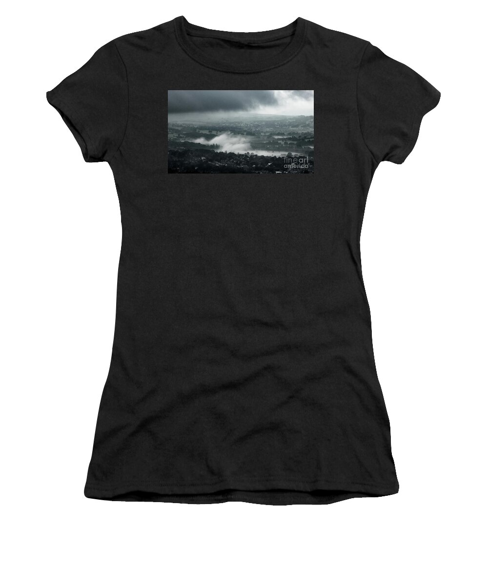 Airedale Women's T-Shirt featuring the photograph Misty morning in Ilkley by Mariusz Talarek