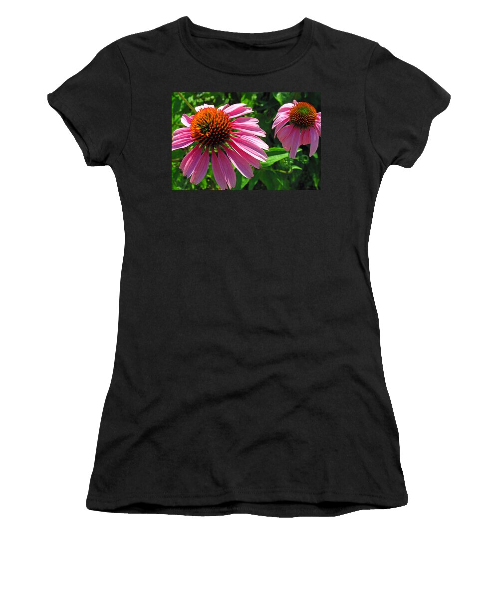 Floral Women's T-Shirt featuring the photograph Pinks #1 by Barbara McDevitt