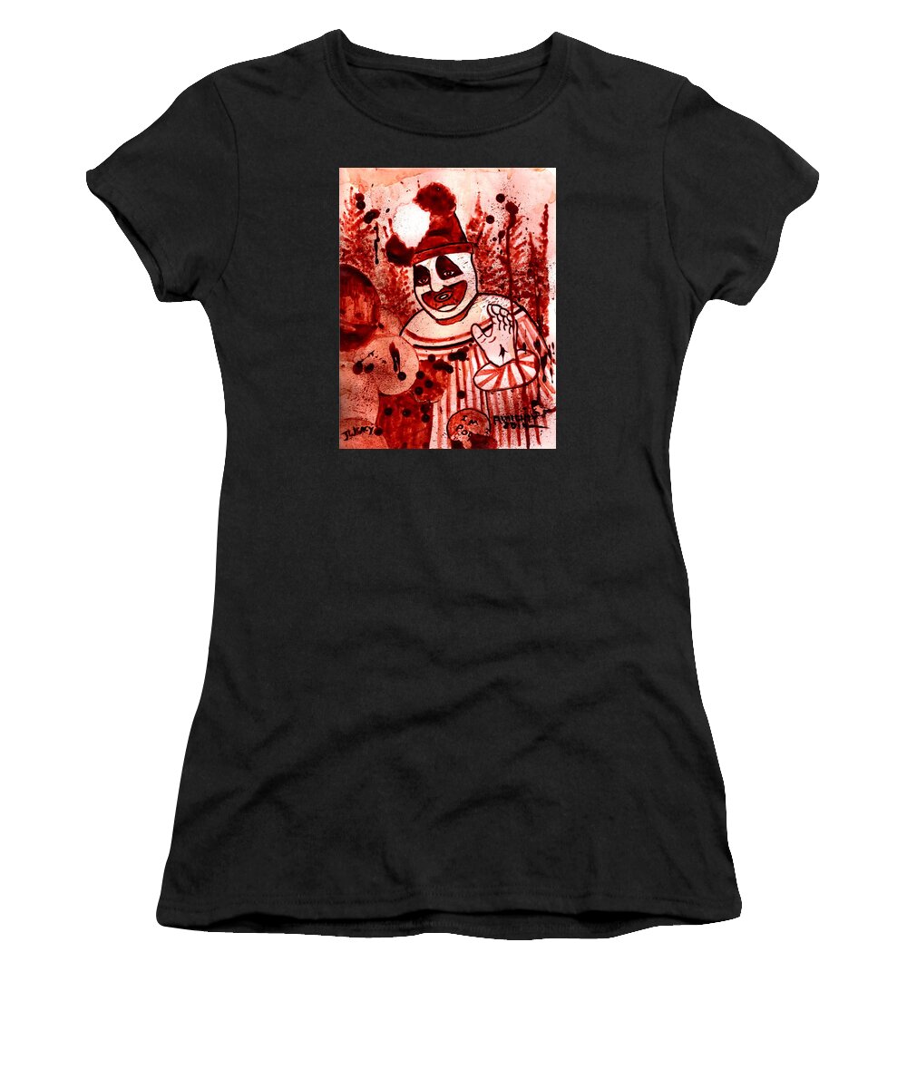  Women's T-Shirt featuring the painting Pogo Painted In Human Blood by Ryan Almighty