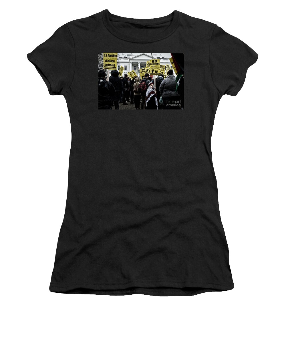 Palestine Women's T-Shirt featuring the photograph Protest #1 by Jonas Luis
