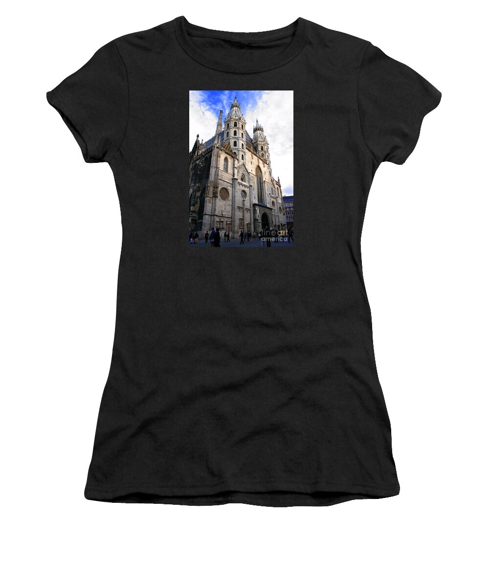 Arch Women's T-Shirt featuring the photograph St Stephens Cathedral Vienna #2 by Angela Rath