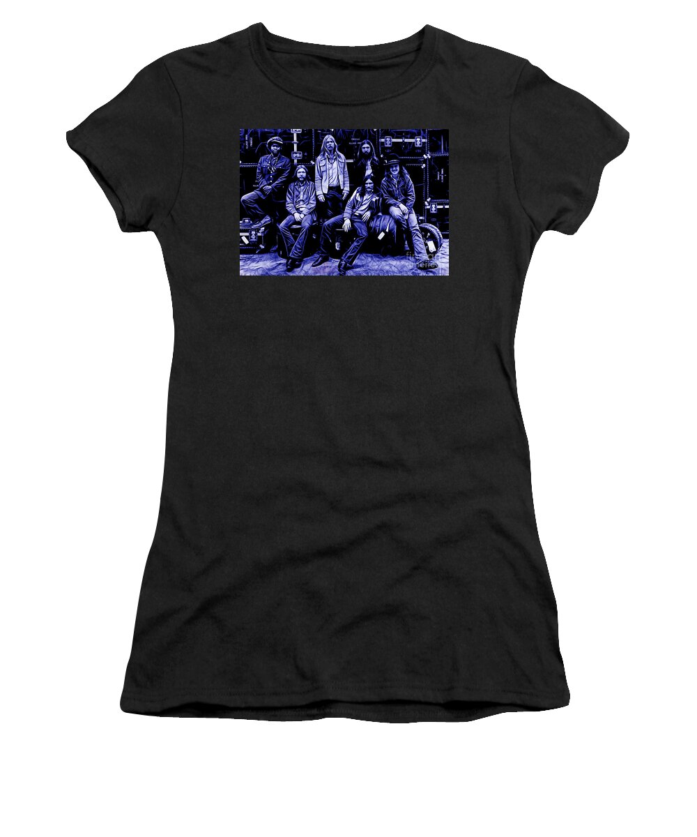 The Allman Brothers Women's T-Shirt featuring the mixed media The Allman Brothers Collection #1 by Marvin Blaine