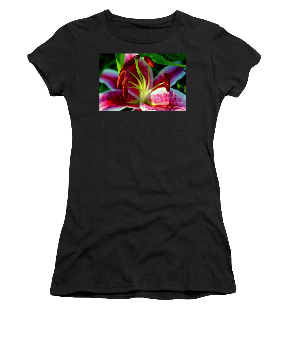 Flower Women's T-Shirt featuring the photograph The Lily #1 by Elfriede Fulda