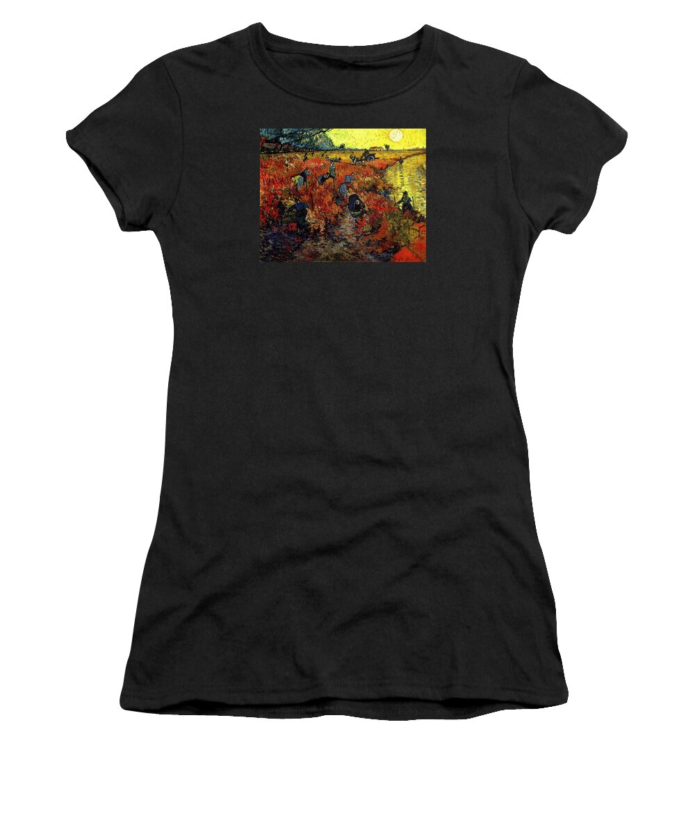 Vincent Van Gogh Women's T-Shirt featuring the painting The Red Vineyard At Arles #1 by Vincent Van Gogh