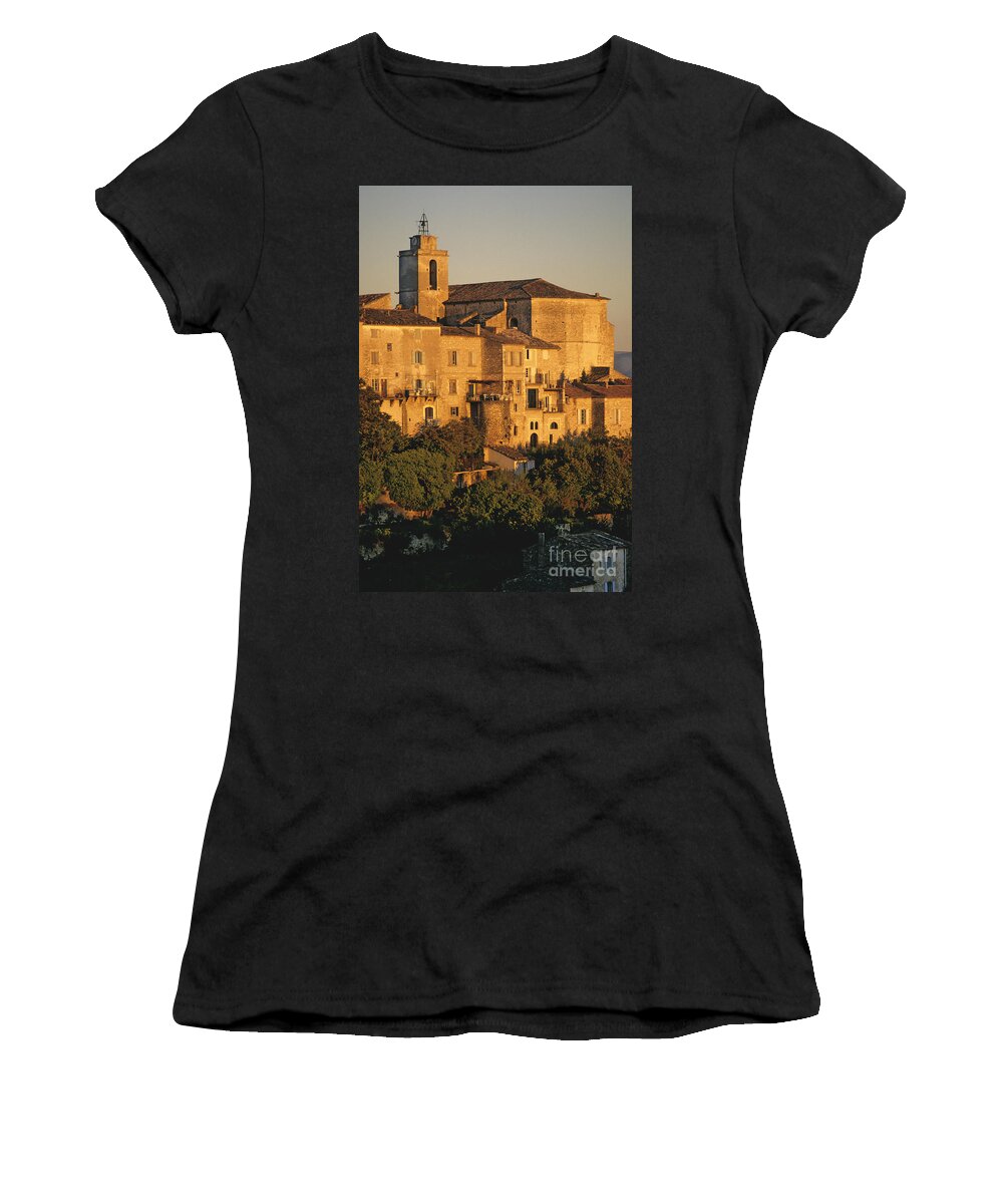 France Women's T-Shirt featuring the photograph Village de Gordes. Vaucluse. France. Europe #1 by Bernard Jaubert