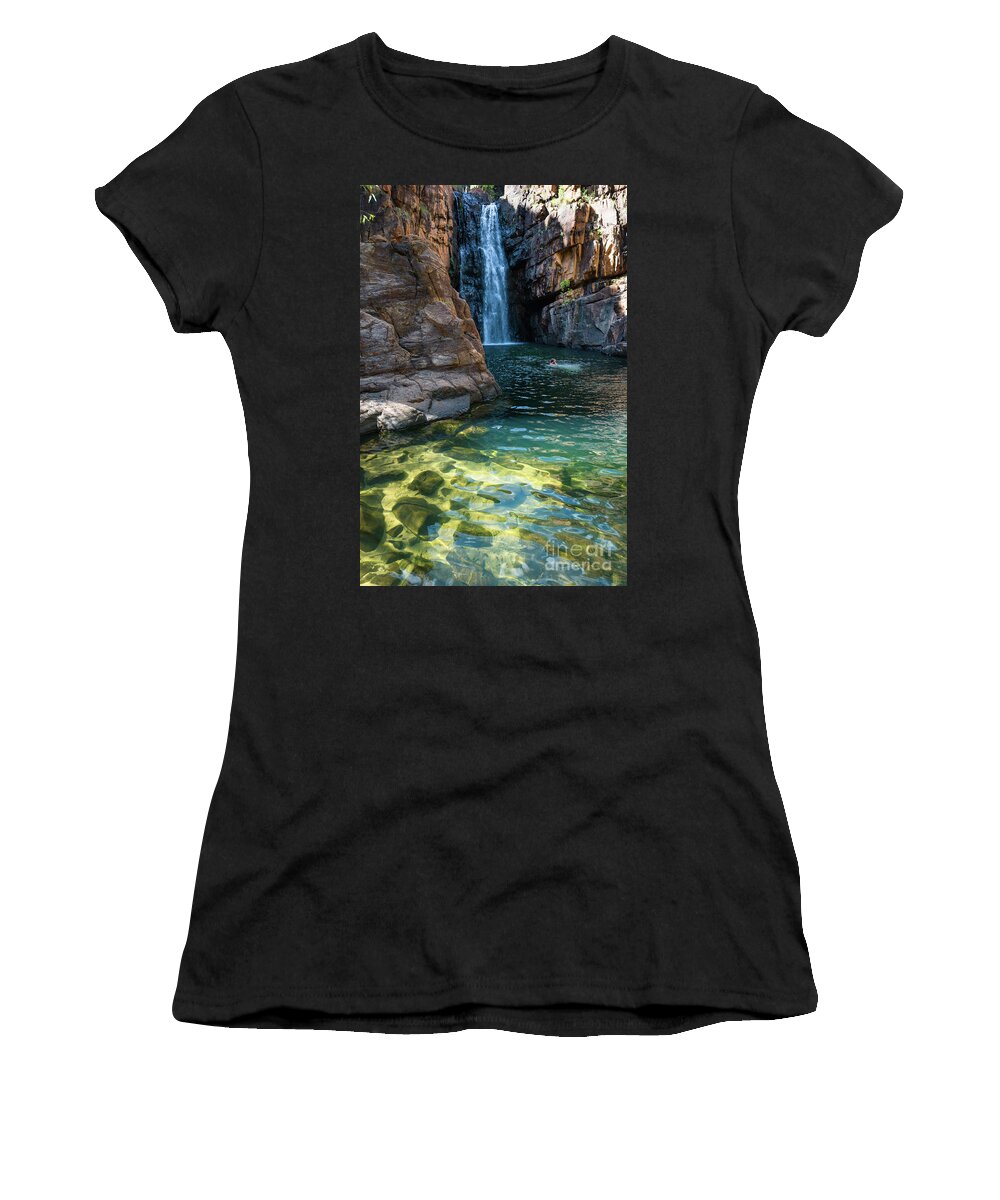 2017 Women's T-Shirt featuring the photograph Waterfall at Katherine Gorge, #1 by Andrew Michael