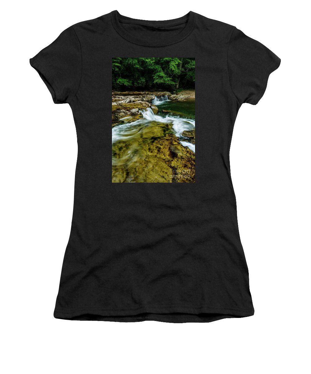 Whitaker Falls Women's T-Shirt featuring the photograph Whitaker Falls in Summer #1 by Thomas R Fletcher