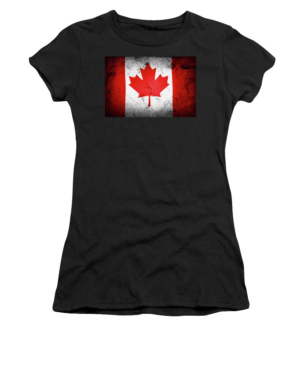 Flags Women's T-Shirt featuring the photograph Canadian flag #10 by Les Cunliffe