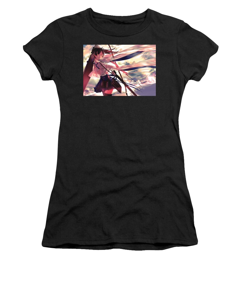 Kantai Collection Women's T-Shirt featuring the digital art Kantai Collection #10 by Maye Loeser