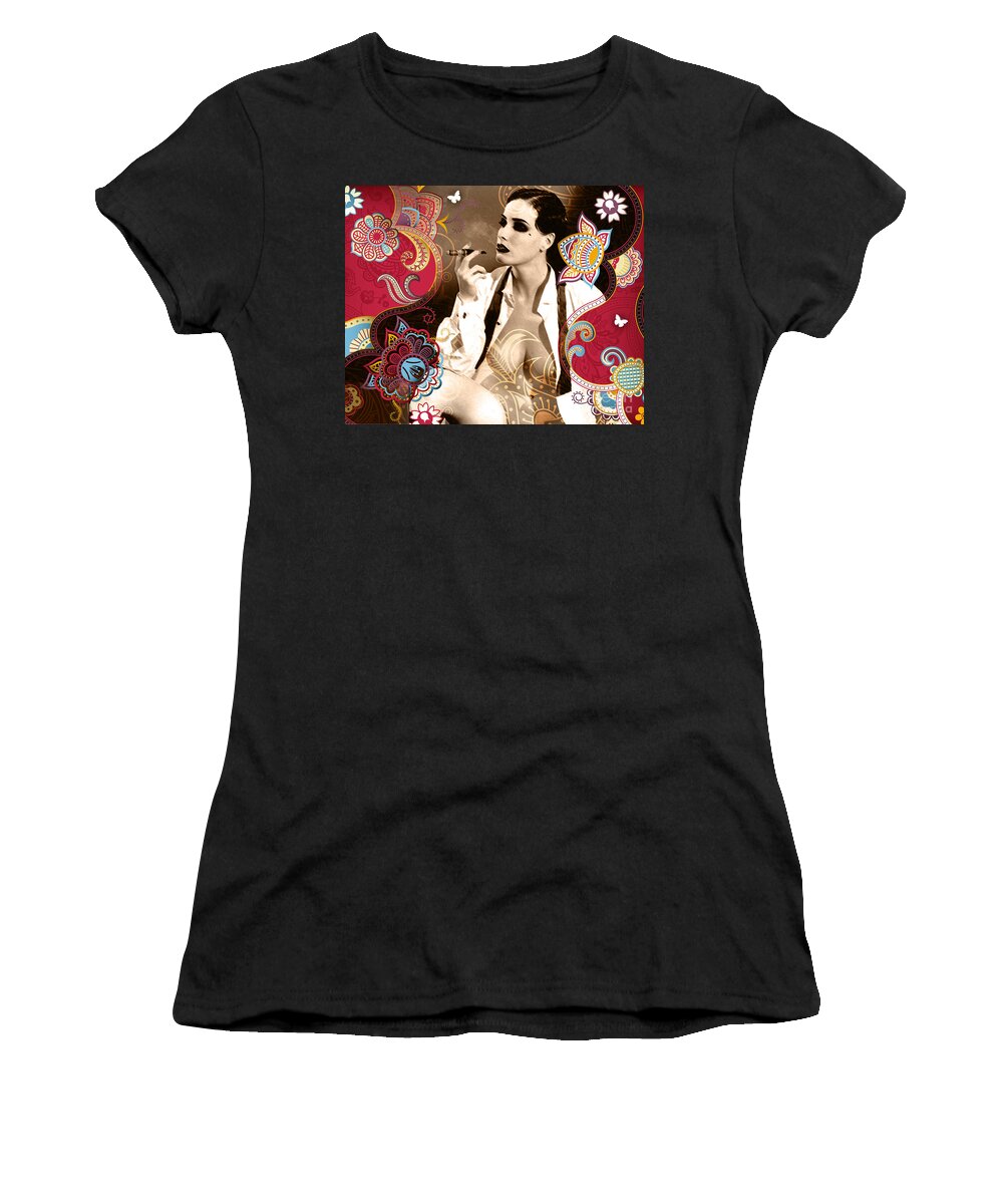 Erotic Women's T-Shirt featuring the photograph Nostalgic Seduction Goddess #83 by Chris Andruskiewicz