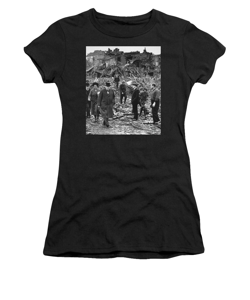 1940 Women's T-Shirt featuring the photograph Winston Churchill #18 by Granger