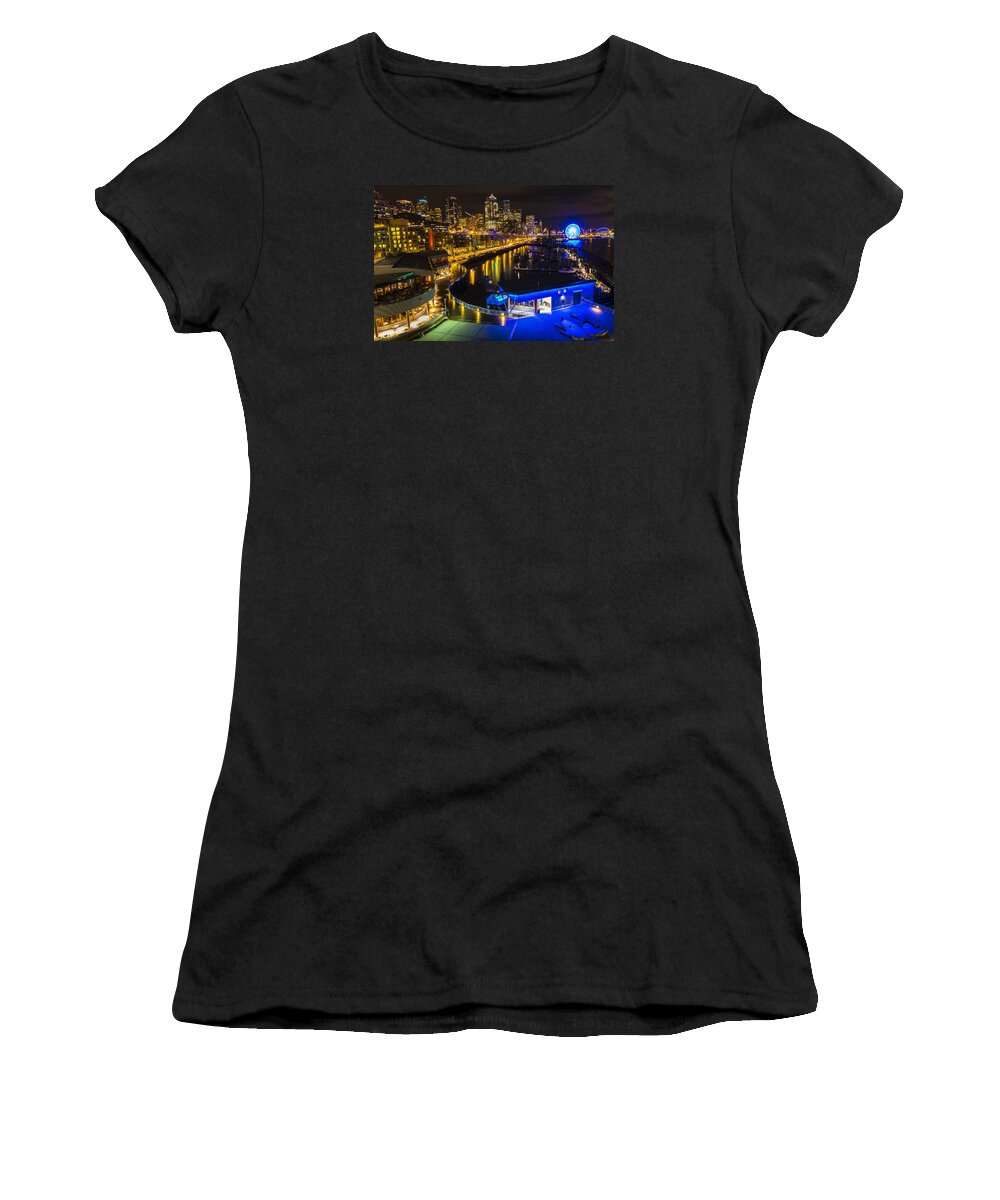 Seattle Women's T-Shirt featuring the photograph 12th Man On The Seattle Waterfront by Matt McDonald