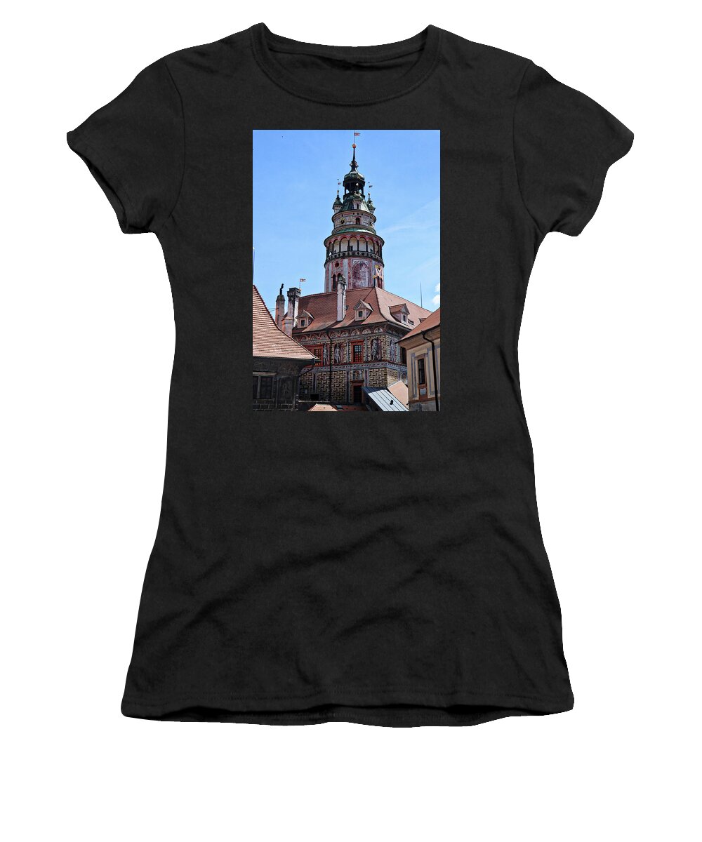 Cesky Krumlov Czech Republic Women's T-Shirt featuring the photograph Cesky Krumlov Czech Republic #14 by Paul James Bannerman