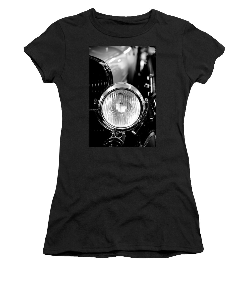 1925 Lincoln Women's T-Shirt featuring the photograph 1925 Lincoln Town Car Headlight by Sebastian Musial