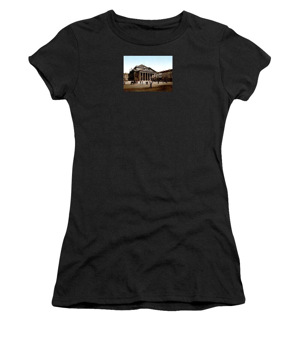 Brussels Belgium Women's T-Shirt featuring the painting 19th C. Royal Theatre of Brussels by Historic Image
