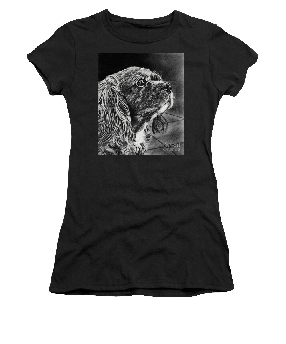 Dog Women's T-Shirt featuring the drawing Cavalier II by Terri Mills