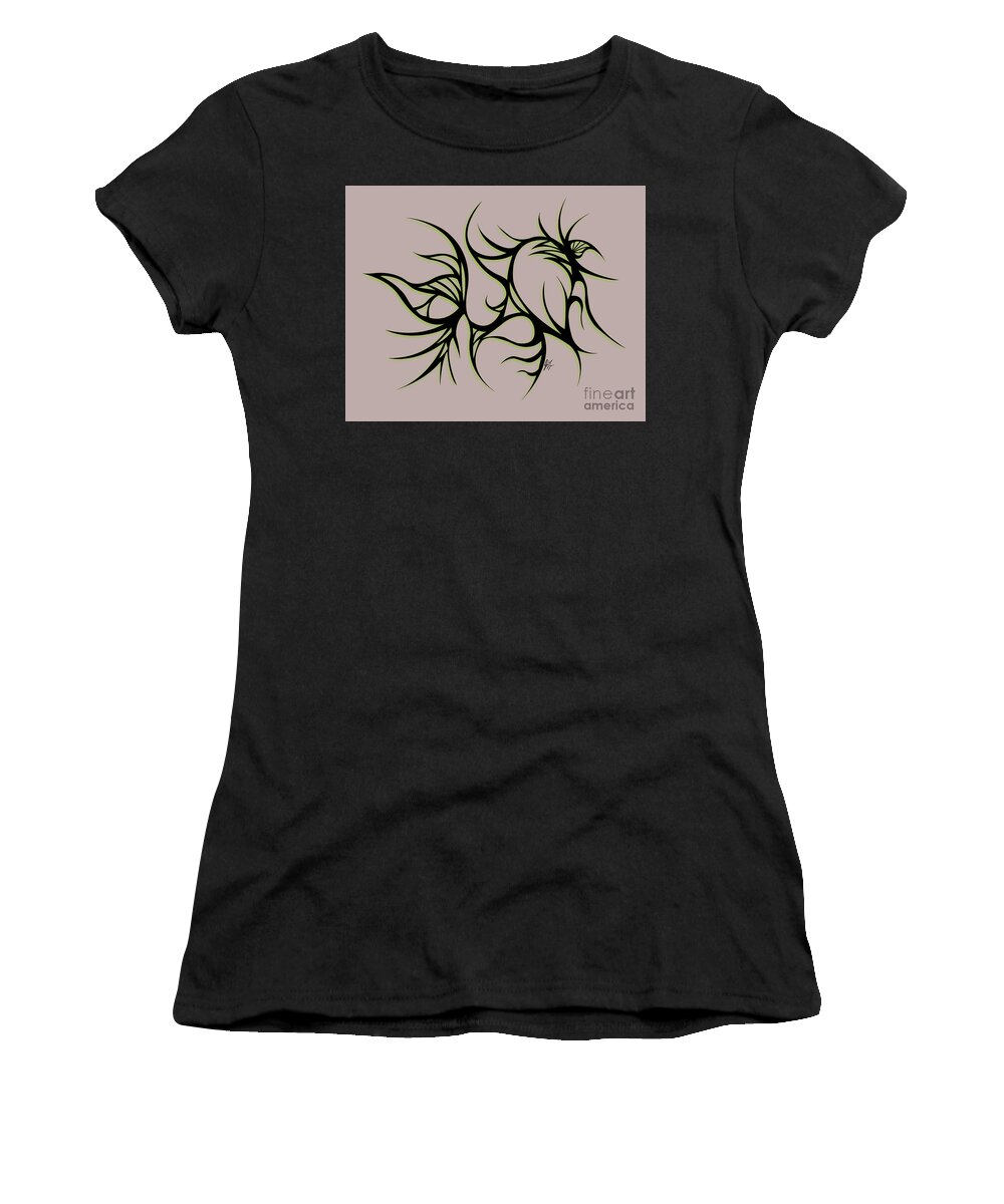 Black Women's T-Shirt featuring the digital art Divine Havoc #2 by JamieLynn Warber