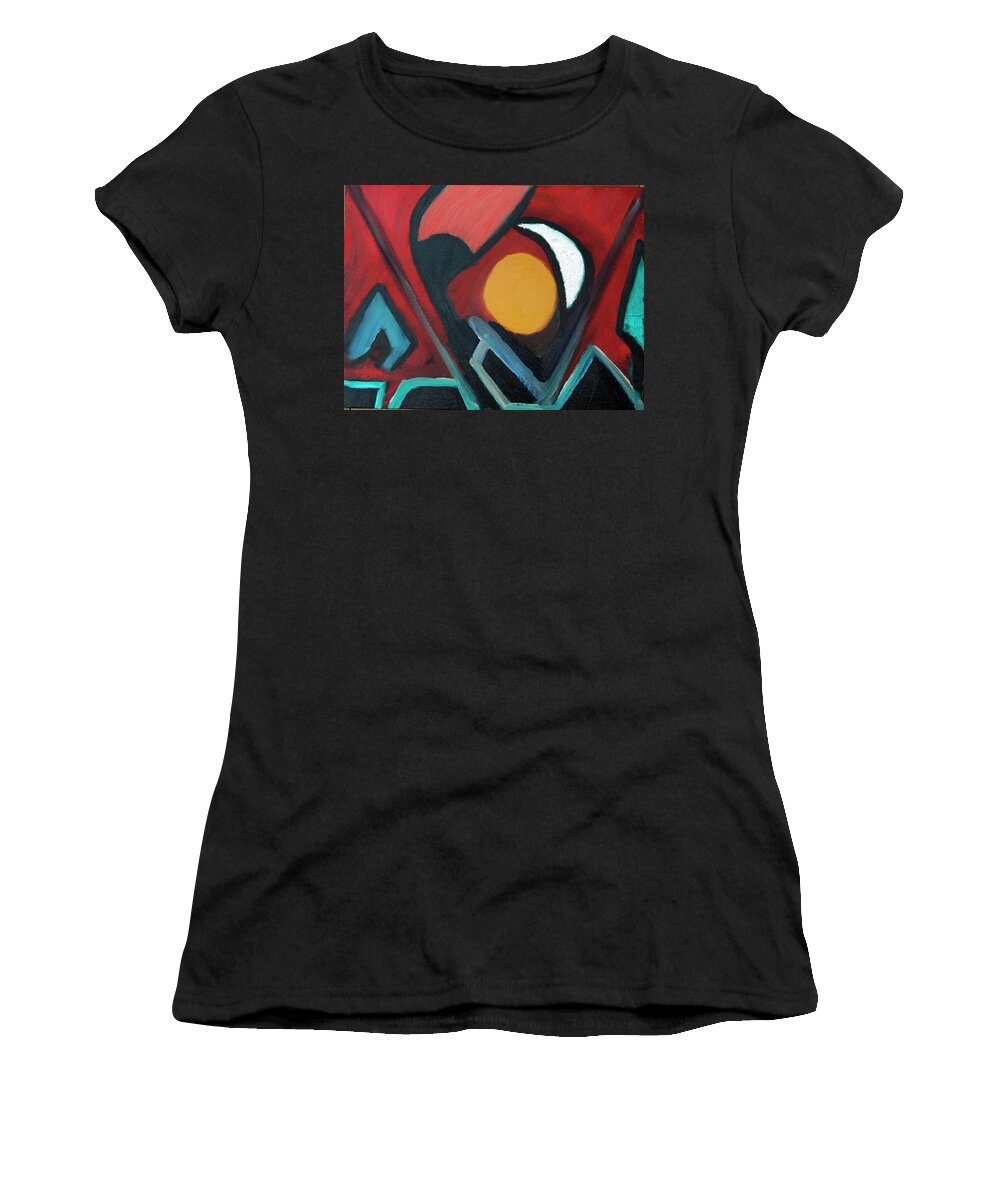 Abstract Garden Women's T-Shirt featuring the painting Hour Garden #2 by Rein Nomm