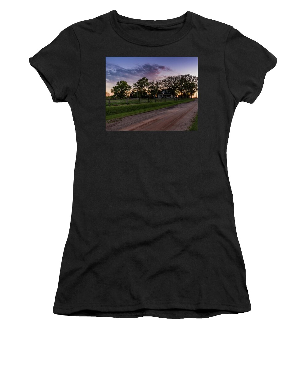 Jay Stockhaus Women's T-Shirt featuring the photograph Kansas Sunset #2 by Jay Stockhaus