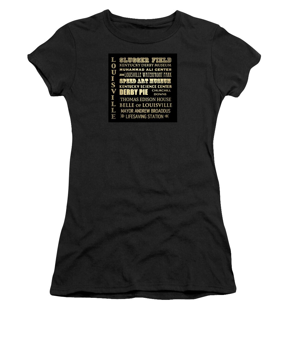 Louisville Women's T-Shirt featuring the digital art Louisville Famous Landmarks #2 by Patricia Lintner
