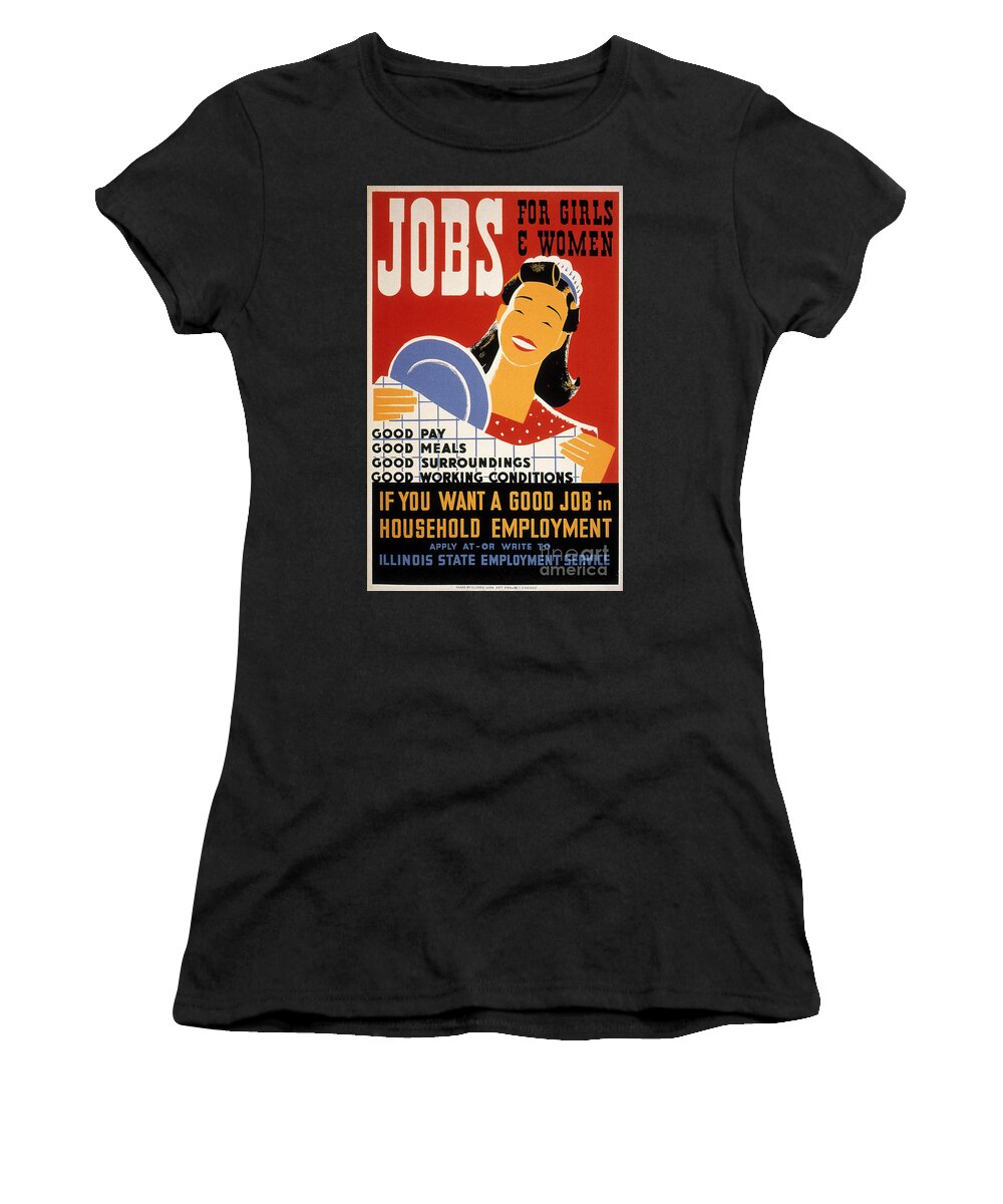 1940 Women's T-Shirt featuring the photograph New Deal: Wpa Poster #2 by Granger