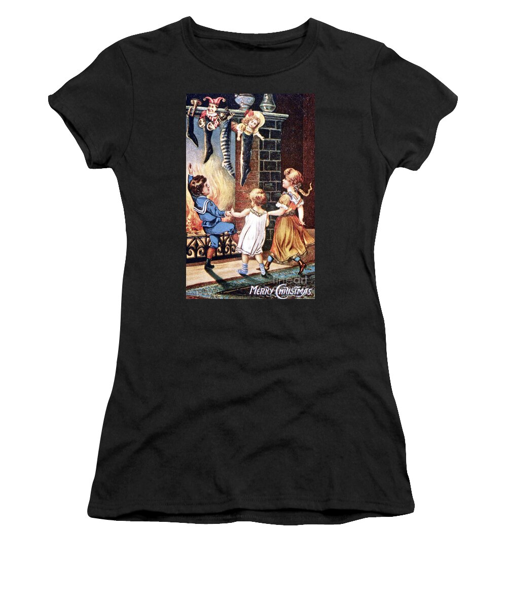 19th Century Women's T-Shirt featuring the photograph American Christmas Card #23 by Granger