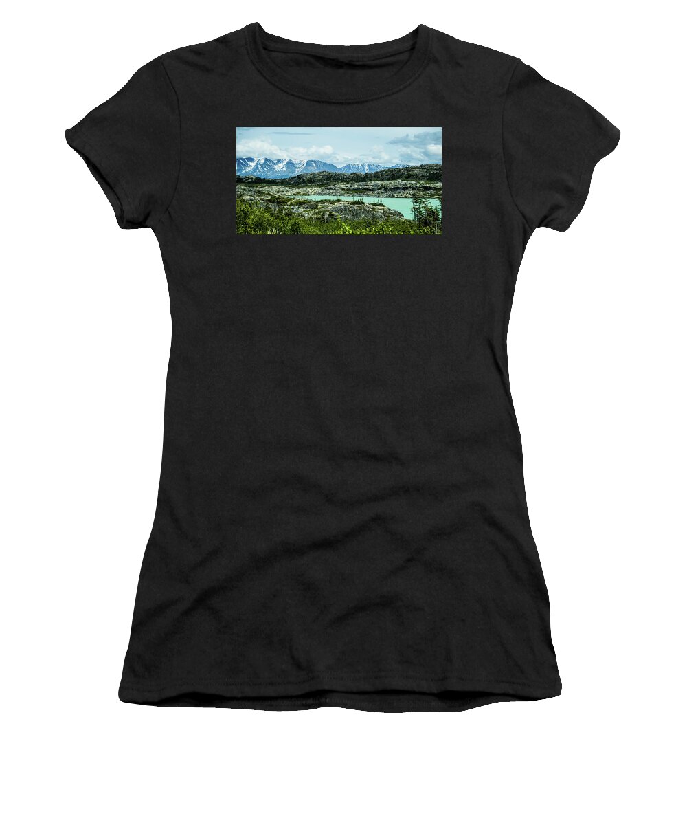 Mountain Women's T-Shirt featuring the photograph White Pass Mountains In British Columbia #26 by Alex Grichenko