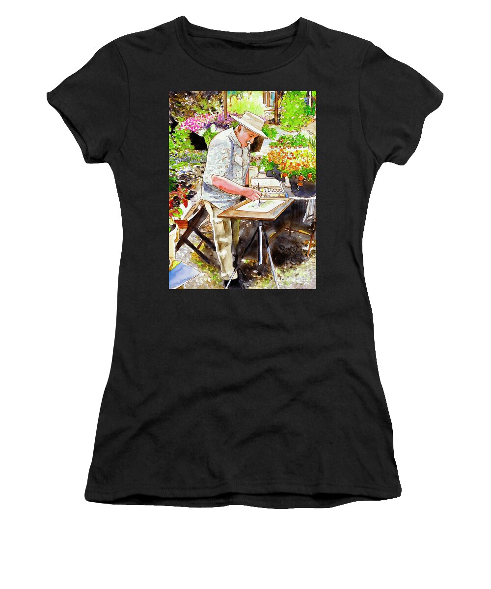 Garden Women's T-Shirt featuring the painting #284 Plein Air Painter #284 by William Lum
