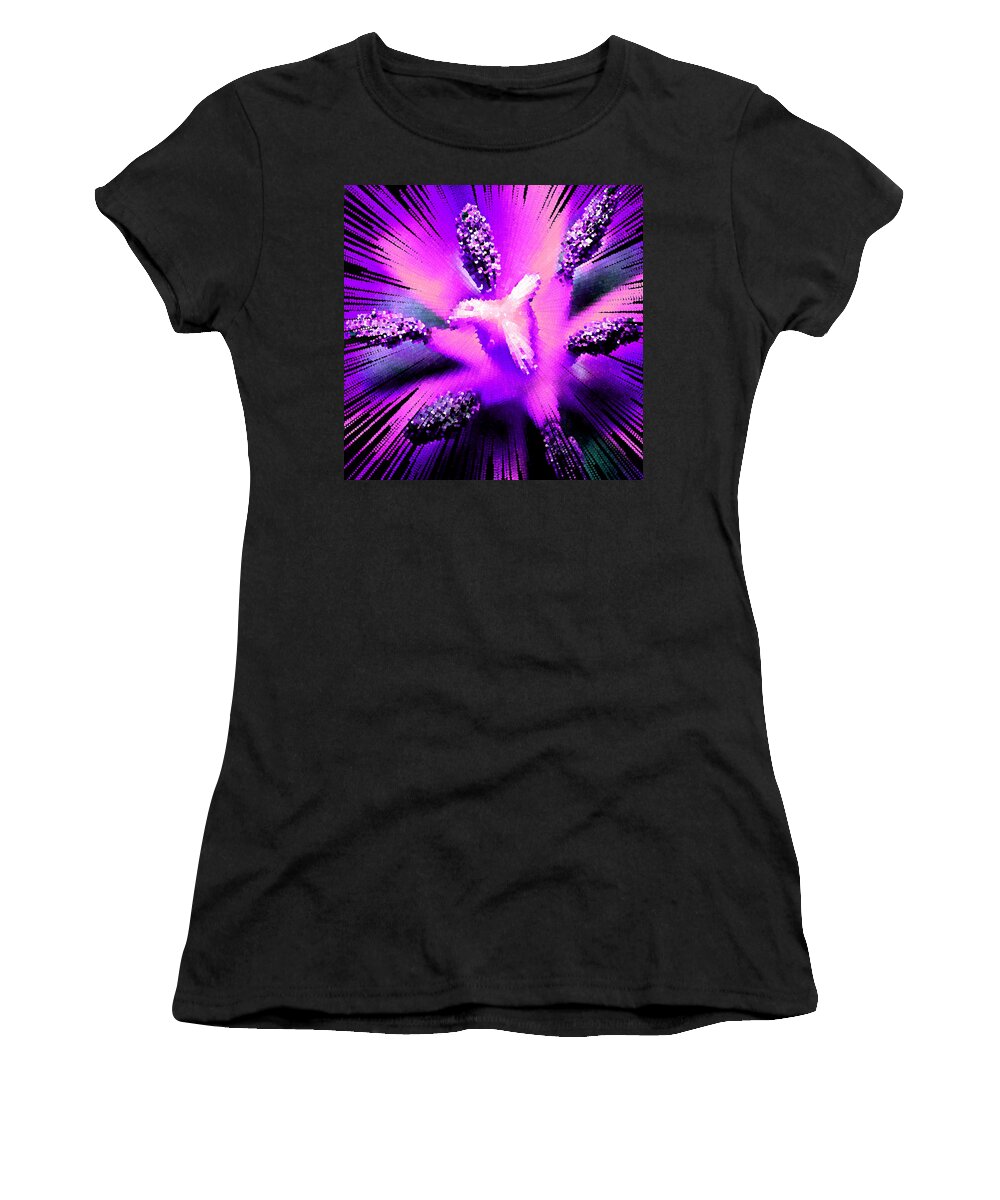 Flower Women's T-Shirt featuring the painting Abstract Flower Macro #3 by Bruce Nutting