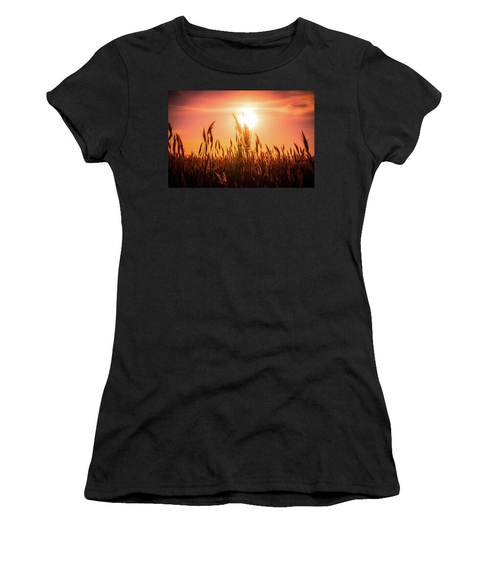 Sunset Women's T-Shirt featuring the photograph Golden hour #3 by Lilia S